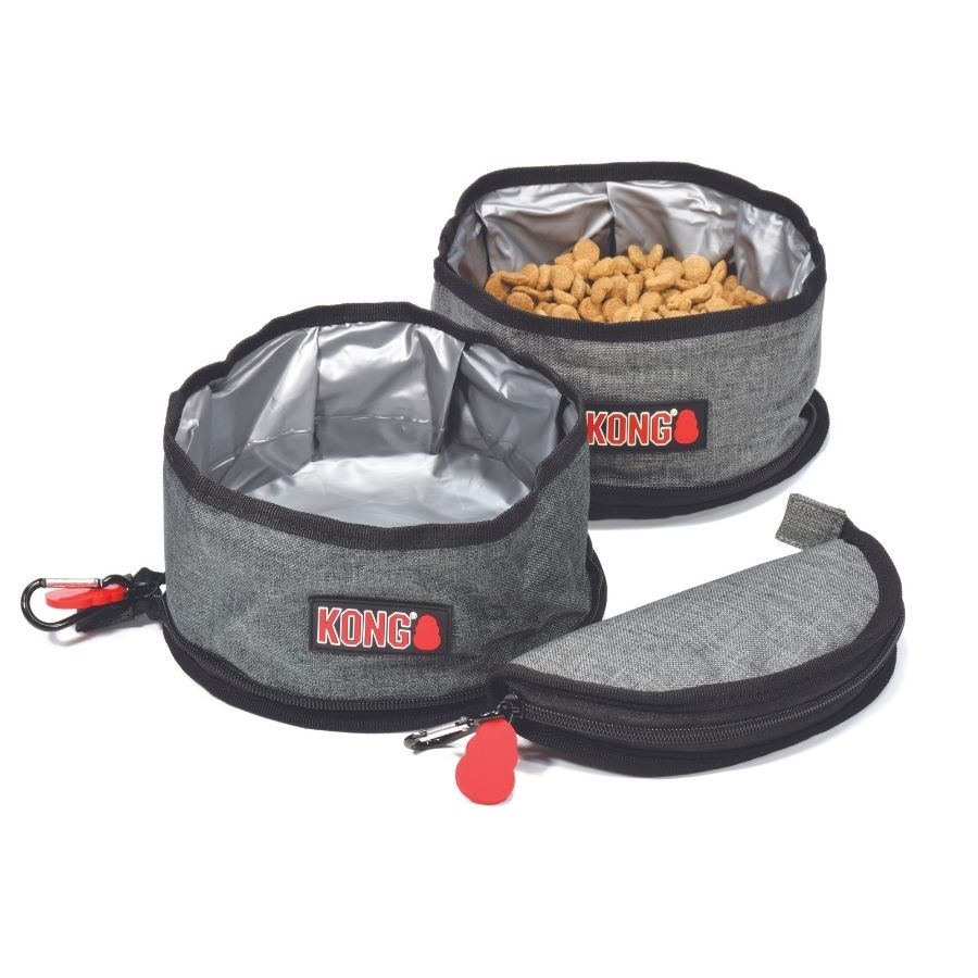 Kong fold-up travel double bowl
